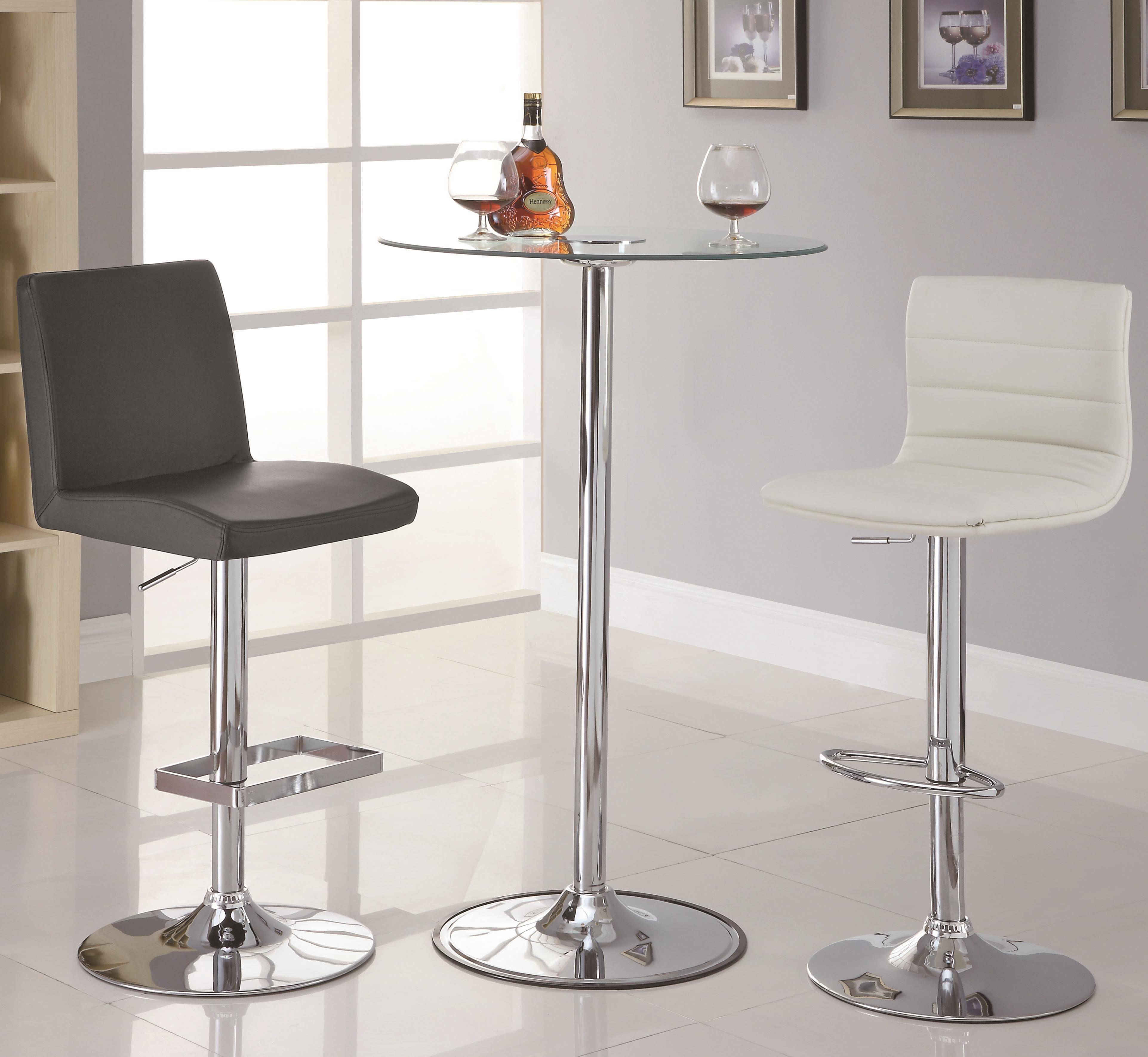 Adjustable glass online bar table